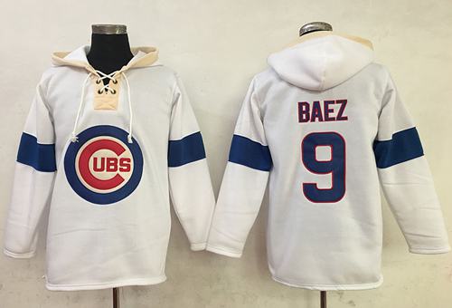 Cubs #9 Javier Baez White Pullover MLB Hoodie