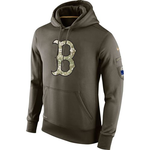 Men's Boston Red Sox Nike Olive Salute To Service KO Performance Hoodie