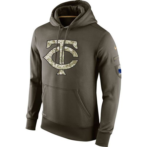 Men's Minnesota Twins Nike Olive Salute To Service KO Performance Hoodie