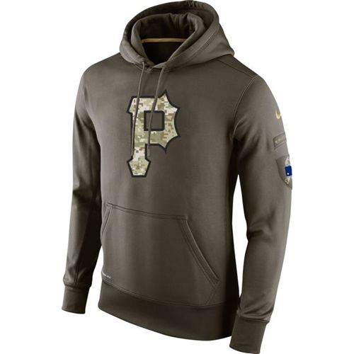 Men's Pittsburgh Pirates Nike Olive Salute To Service KO Performance Hoodie