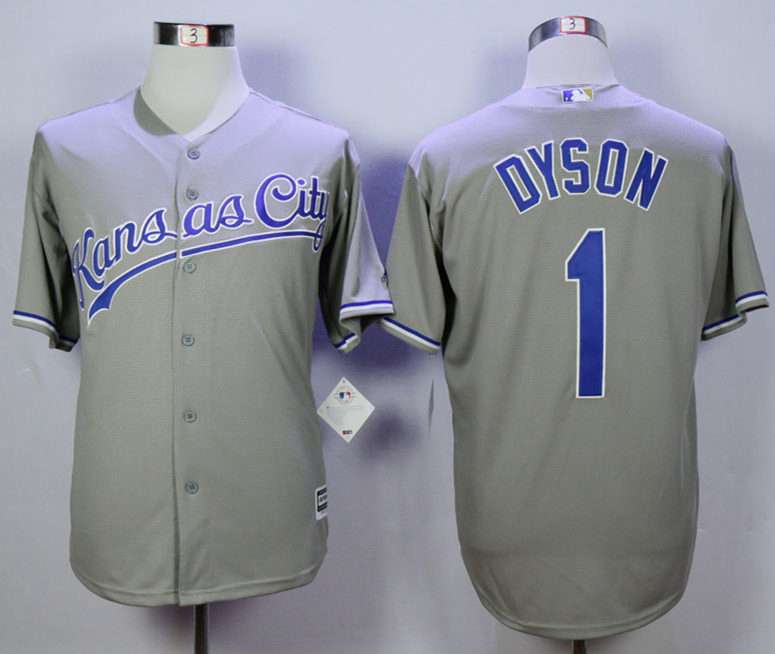 Men's Kansas City Royals #1 Jarrod Dyson Grey New Cool Base Jersey