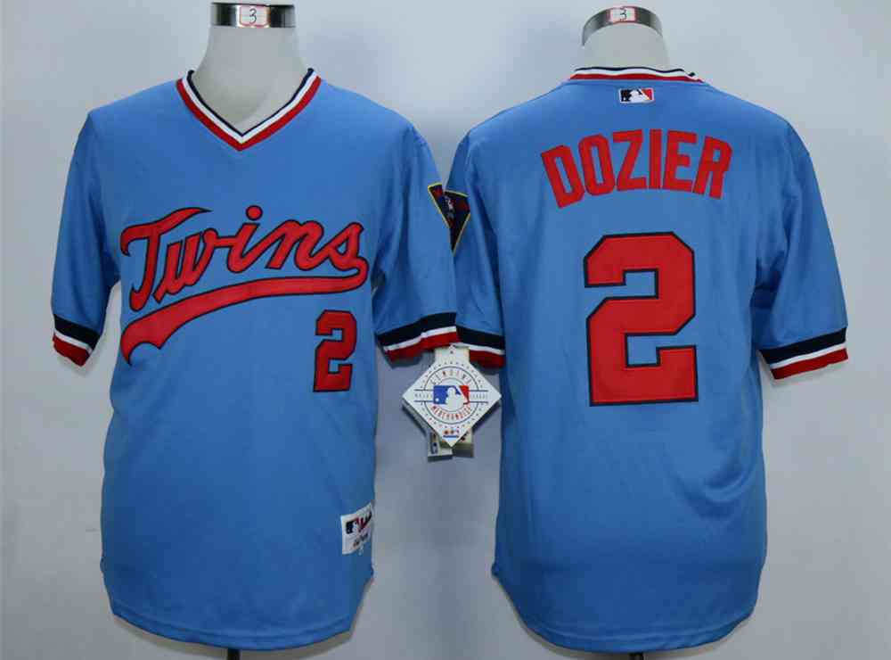 Men's Minnesota Twins #2 Brian Dozier Blue Cooperstown Jersey