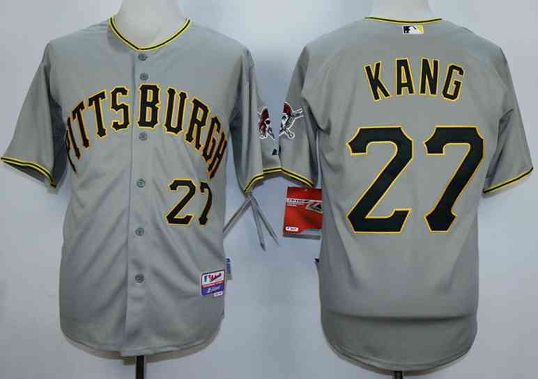 Men's Pittsburgh Pirates #27 Jung Ho Kang Grey Cool Base Jersey