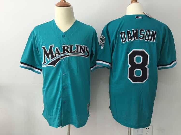 Men's Seattle Mariners #8 Andre Dawson Green Mitchell&Ness Jersey