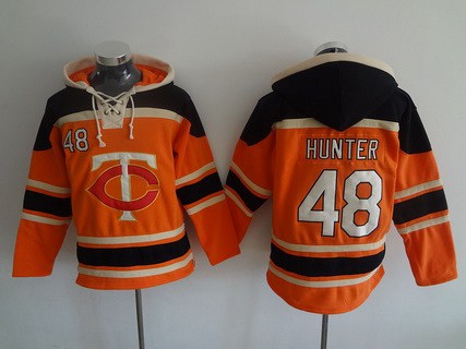 Men's Minnesota Twins #48 Torii Hunter Orange MLB Baseball Hoodie