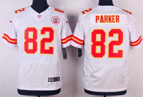 Men's Kansas City Chiefs #82 Brian Parker White Road NFL Nike Elite Jersey