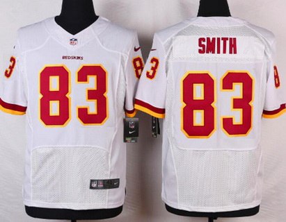 Men's Washington Redskins #83 Alex Smith White Road NFL Nike Elite Jersey