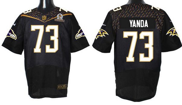 Men's Baltimore Ravens #73 Marshal Yanda Black 2016 Pro Bowl Nike Elite Jersey