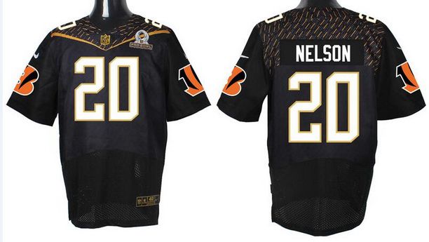 Men's Cincinnati Bengals #20 Reggie Nelson Black 2016 Pro Bowl Nike Elite Jersey