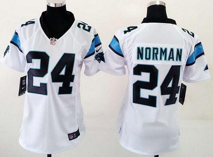 Women's Carolina Panthers #24 Josh Norman White Road NFL Nike Game Jersey