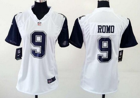 Women's Dallas Cowboys #9 Tony Romo Nike White Color Rush 2015 NFL Game Jersey