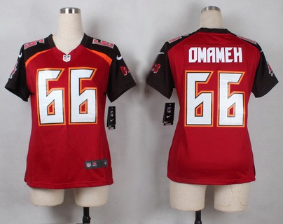 Women's Tampa Bay Buccaneers #66 Patrick Omameh Red Team Color NFL Nike Game Jersey