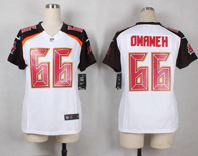 Women's Tampa Bay Buccaneers #66 Patrick Omameh White Road NFL Nike Game Jersey