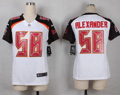 Women's Tampa Bay Buccaneers #58 Kwon Alexander White Road NFL Nike Game Jersey