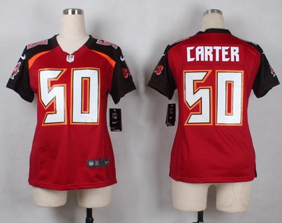 Women's Tampa Bay Buccaneers #50 Bruce Carter Red Team Color NFL Nike Game Jersey