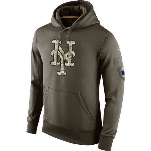 Men's New York Mets Nike Olive Salute To Service KO Performance Hoodie