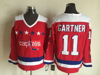 Men's Washington Capitals #11 Mike Gartner 1987-88 Red CCM Vintage Throwback Jersey