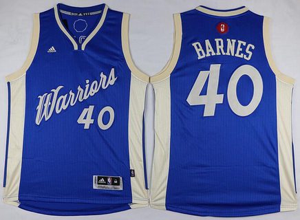 Men's Golden State Warriors #40 Harrison Barnes Revolution 30 Swingman 2015 Christmas Day Blue Jersey