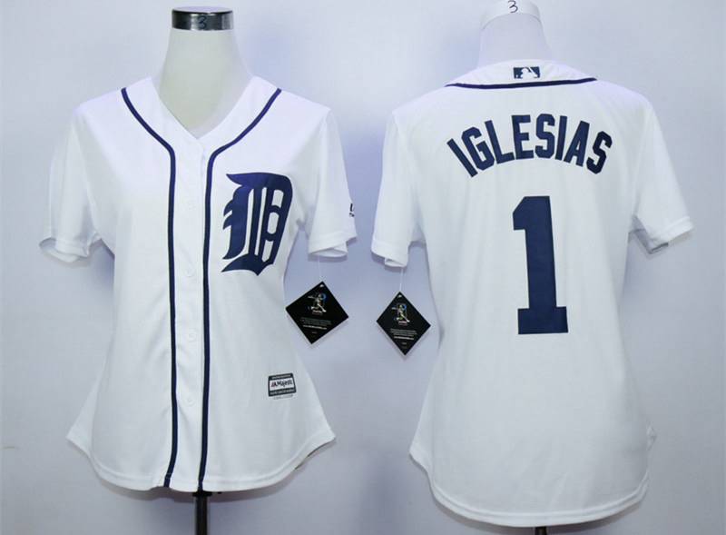 Detroit Tigers #1 Jose Iglesias White Women New Cool Base Jersey