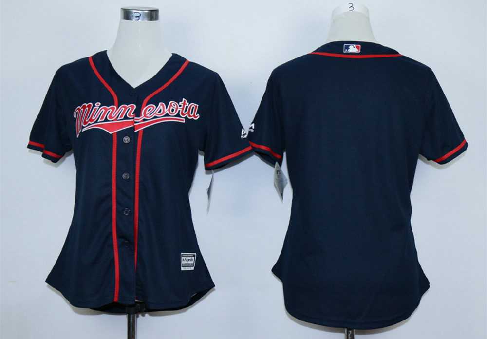 Minnesota Twins Blank Blue New Cool Base Women Jersey