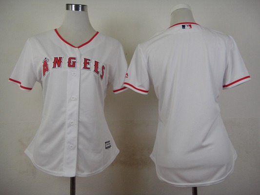 Women's LA Angels Of Anaheim Blank Home White 2015 MLB Cool Base Jersey