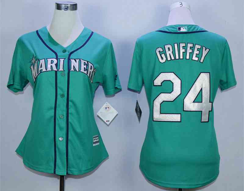 Women's Miami Marlins #24 Ken Griffey Green Women New Cool Base Jersey