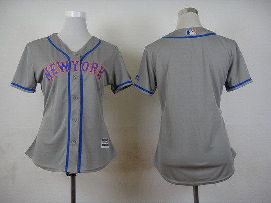 Women's New York Mets Blank Away Gray 2015 MLB Cool Base Jersey