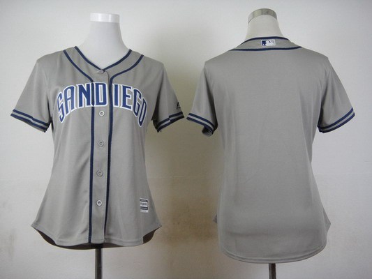 Women's San Diego Padres Blank Away Gray 2015 MLB Cool Base Jersey