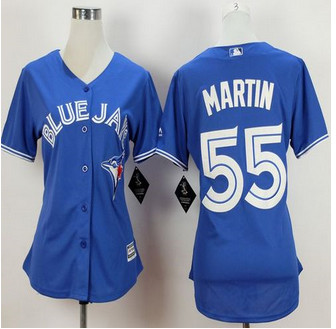 Women's Toronto Blue Jays #55 Russell Martin Alternate Blue 2015 MLB Cool Base Jersey