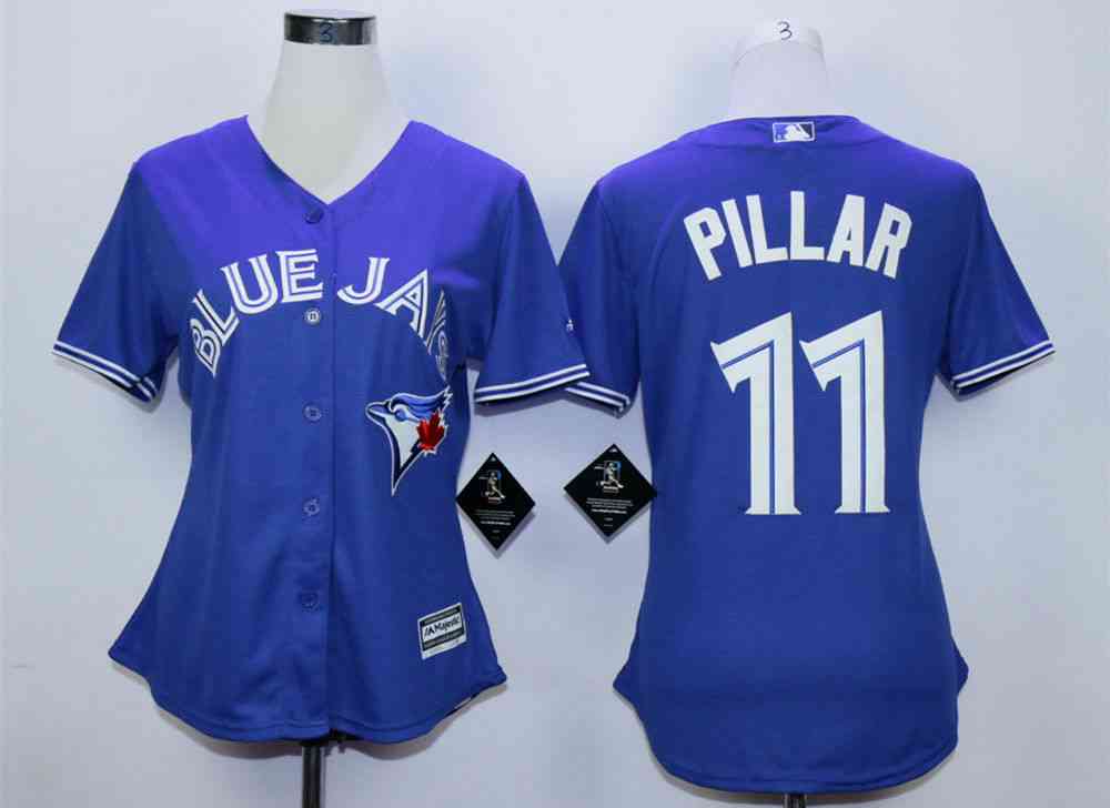 Women's Toronto Blue Jays #11 Kevin Pillar Blue Women New Cool Base Jersey