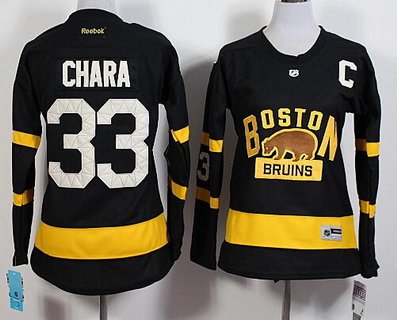 Women's Boston Bruins #33 Zdeno Chara Reebok Black 2016 Winter Classic Premier Jersey