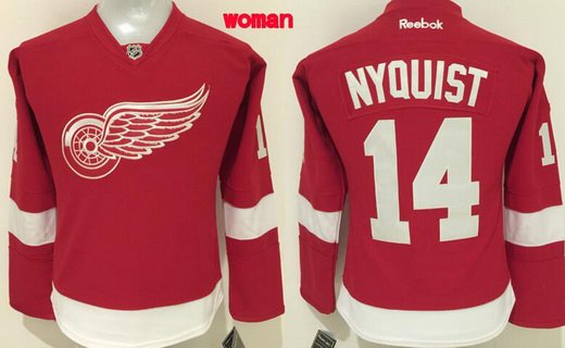 Women's Detroit Red Wings #14 Gustav Nyquist Reebok Red Home Premier Jersey