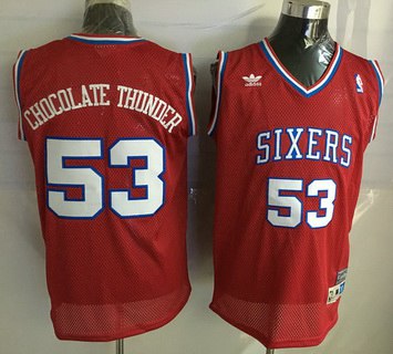 Philadelphia 76ers #53 Chocolate Thunder Nickname Red Soul Swingman Jersey