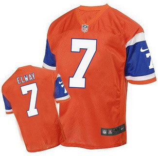 Men's Denver Broncos #7 John Elway Orange 1998 Retro Elite Jersey