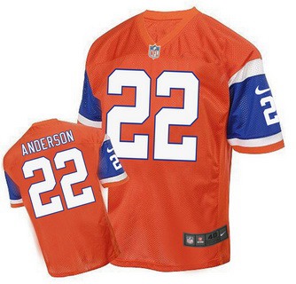 Men's Denver Broncos #22 C. J. Anderson Orange 1998 Retro Elite Jersey