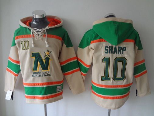 Men's Dallas Stars #10 Patrick Sharp Old Time Hockey Cream Hoodie