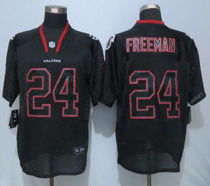 Men's Atlanta Falcons #24 Devonta Freeman Lights Out Black Elite Jersey