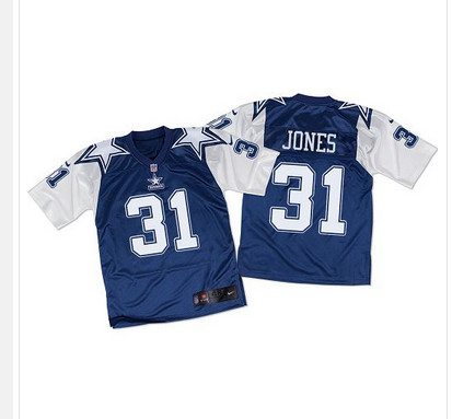 Nike Cowboys #31 Byron Jones Navy BlueWhite Throwback Men's Stitched NFL Elite Jersey