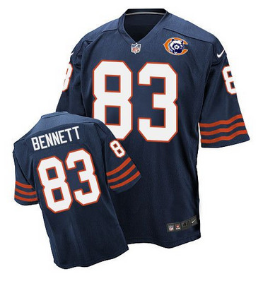 Nike Bears #83 Martellus Bennett Navy Blue Throwback Men's Stitched NFL Elite Jersey