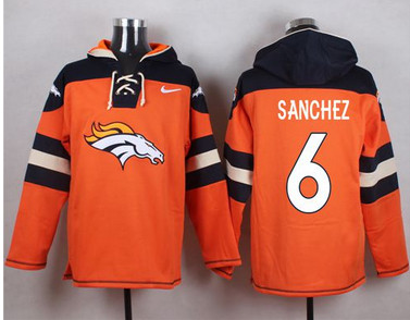 Nike Broncos #6 Mark Sanchez Orange Player Pullover NFL Hoodie