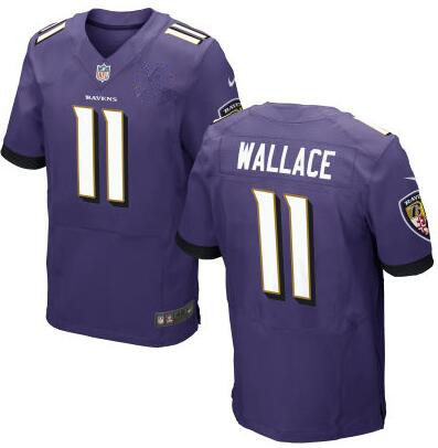 Men's Baltimore Ravens #11 Mike Wallace Purple Team Color NFL Nike Elite Jersey