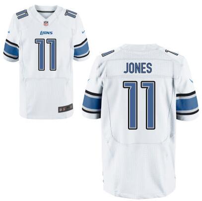 Men's Detroit Lions #11 Marvin Jones White Road NFL Nike Elite Jersey