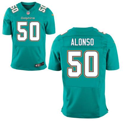 Men's Miami Dolphins #50 Aqua Green Aqua Green Team Color NFL Nike Elite Jersey