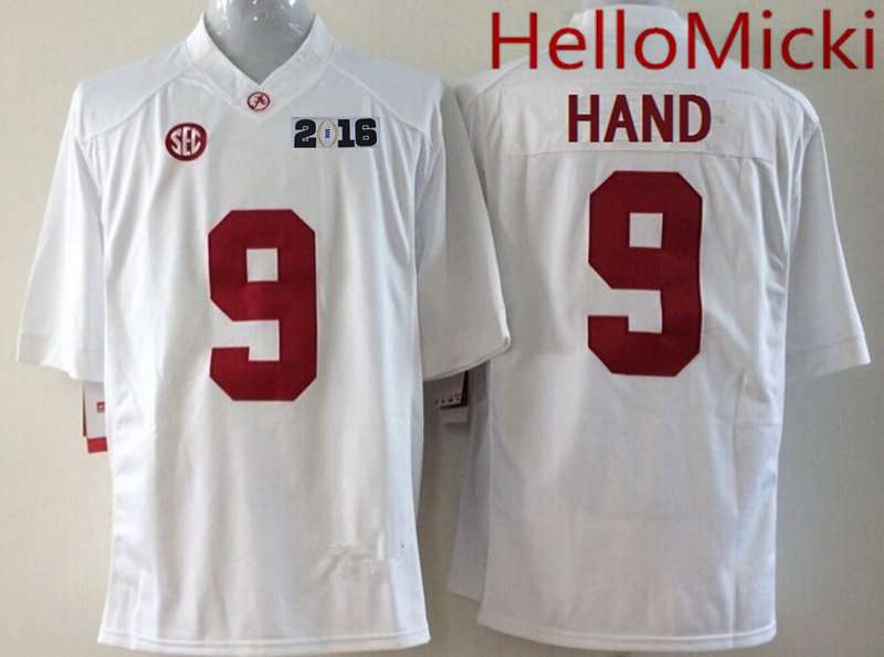 Men's Alabama Crimson Tide #9 Da'Shawn Hand White 2016 BCS College Football Nike Limited Jersey