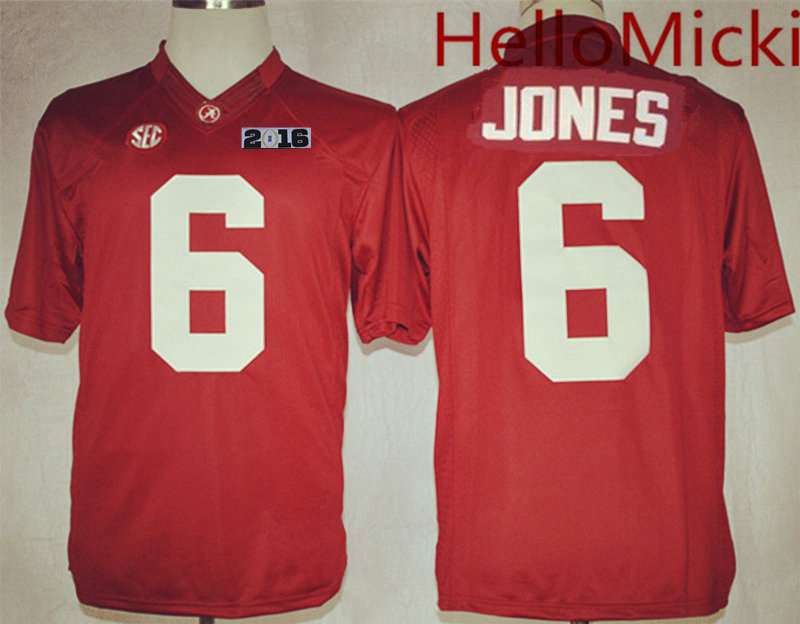 Men's Alabama Crimson Tide #6 Laurence Hootie Jones Red 2016 BCS College Football Nike Limited Jersey