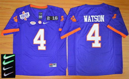 Men's Clemson Tigers #4 Deshaun Watson Purple 2016 Playoff Rose Bowl Special Event Diamond Quest Jersey