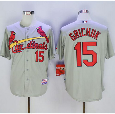 Cardinals #15 Randal Grichuk Grey Cool Base Stitched MLB Jersey