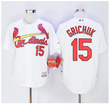 Cardinals #15 Randal Grichuk White Cool Base Stitched MLB Jersey