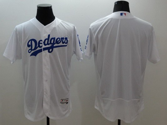 Men's Los Angeles Dodgers Blank White Flexbase 2016 MLB Player Jersey