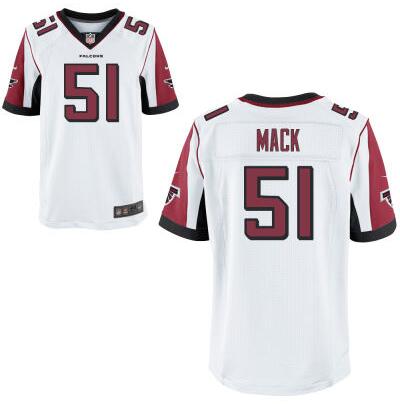 Men's Atlanta Falcons #51 Alex Mack White Road NFL Nike Elite Jersey